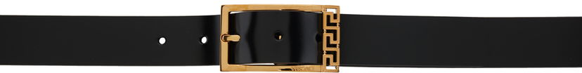 Bælter Versace Black Greca Leather 3 CM Belt Sort | 1015105_1A08779