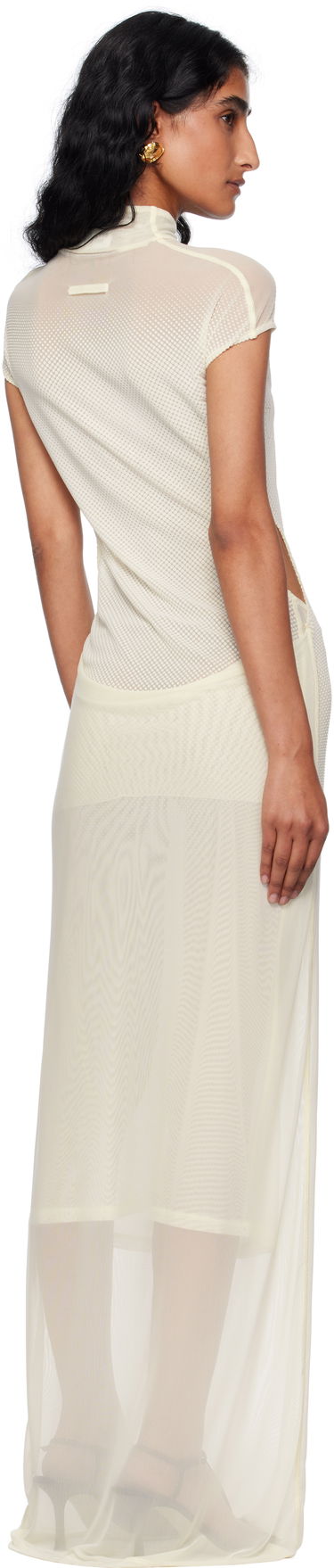 Kjole Jean Paul Gaultier Jean Paul Gaultier Flock Maxi Dress Hvid | 25/03-W-DR046-M001-03, 2