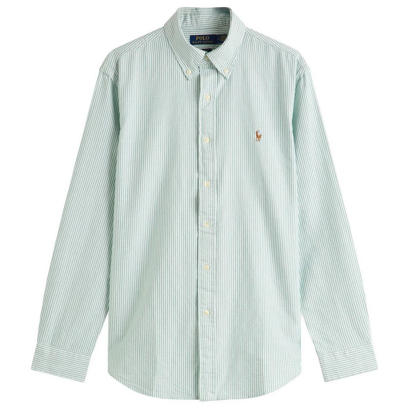 Skjorte Polo by Ralph Lauren Ralph Lauren Button-Down Striped Oxford Shirt, Size Large Grøn | 710953704010-GRN