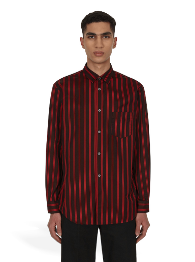 Skjorte Comme des Garçons Yarn Dyed Stripe Shirt Sort | FI-B017 1