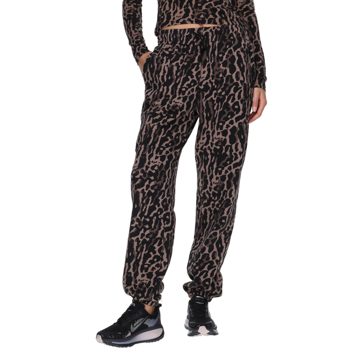 Joggingbukser Nike Phoenix Fleece High Rise Oversized Leopard Print Pants Flerfarvet | IB2366-010, 0