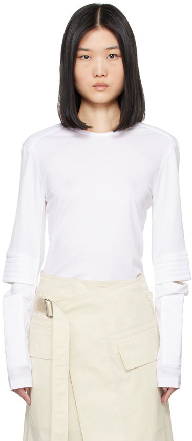 T-shirt Helmut Lang Helmut Lang Astro Crew Long Sleeve T-Shirt Hvid | O05HW502, 0