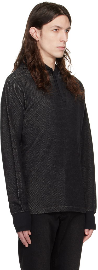 Sweatshirt rag & bone Collin Textured Knit Hoodie Sort | MBC22HT024JQ24, 1