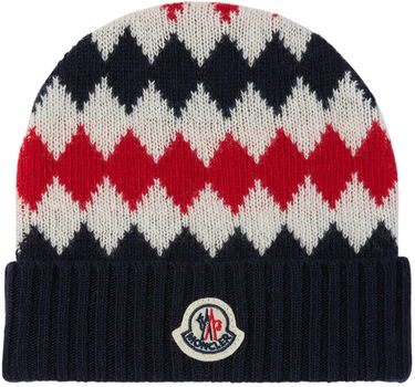 Beanie Moncler Argyle Beanie Rød | J29513B00008M1241, 0
