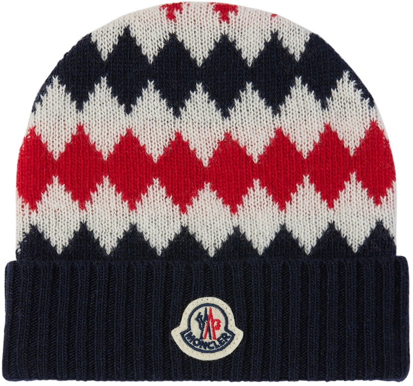Beanie Moncler Argyle Beanie Rød | J29513B00008M1241