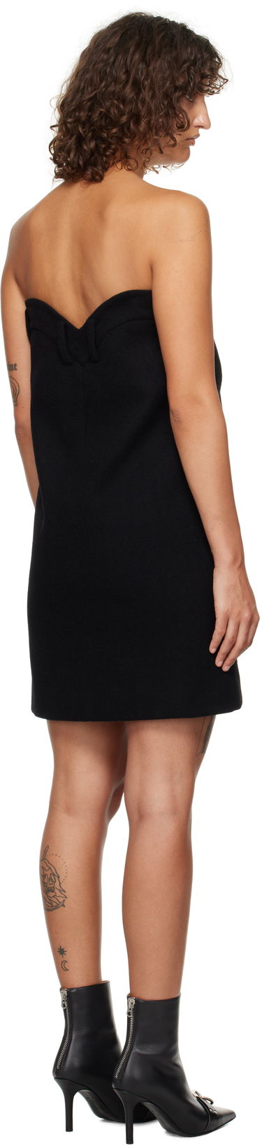 Kjole We11done We11done Sweetheart Mini Dress Sort | WD-OP3-24-119-W-BK, 2