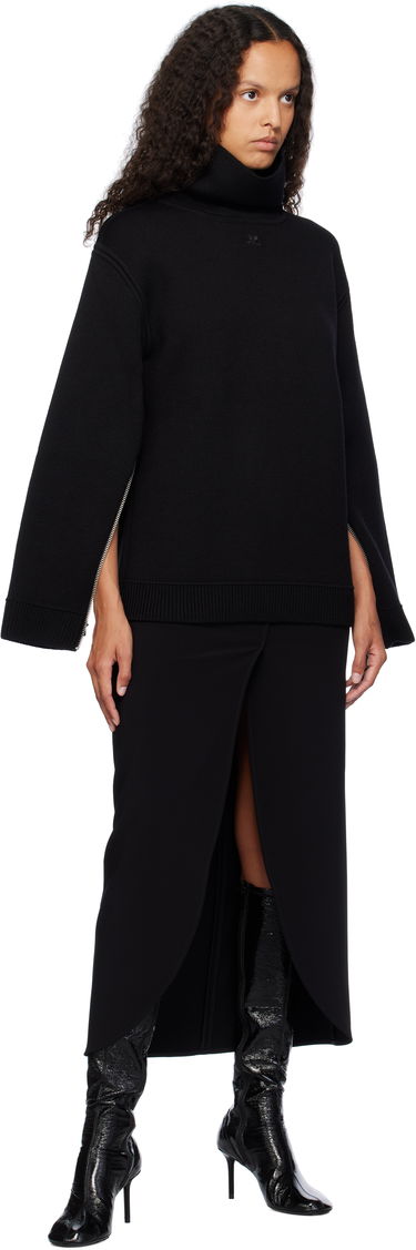Sweater Courrèges Oversized Mockneck Knit Sweater Sort | 424MPU198FI0036, 3