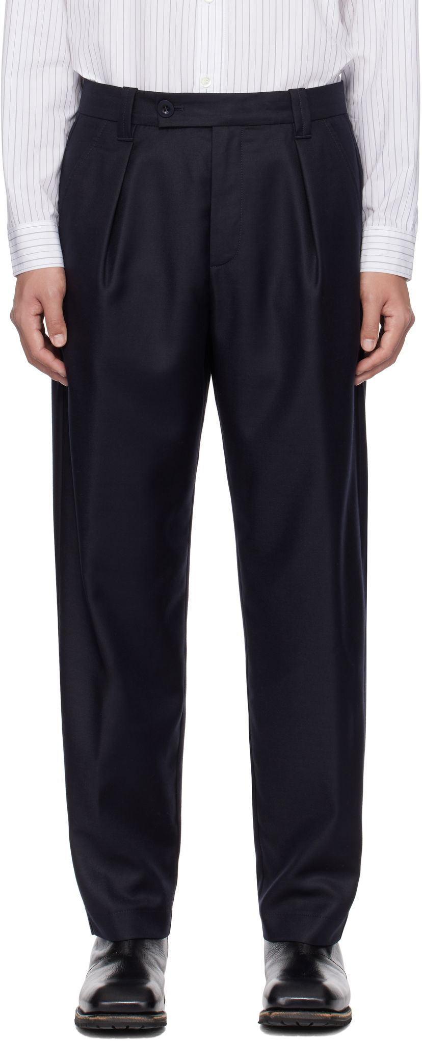 Bukser A.P.C. A.P.C. Renato Pleated Trousers Mørkeblå | LYAAV-H08428