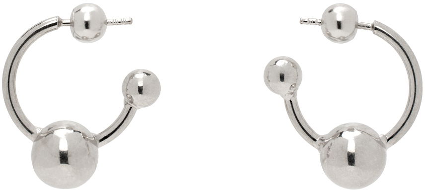 Øreringe Jean Paul Gaultier Jean Paul Gaultier Silver Ball Hoop Earrings Metalisk | 24/25-U-BO036-X053-91, 0