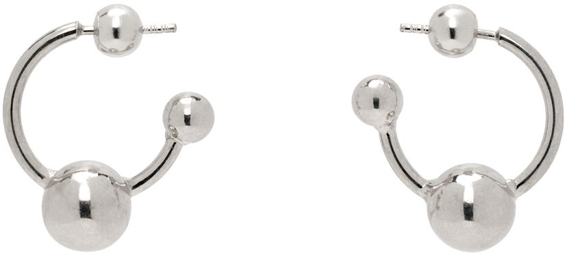 Øreringe Jean Paul Gaultier Jean Paul Gaultier Silver Ball Hoop Earrings Metalisk | 24/25-U-BO036-X053-91