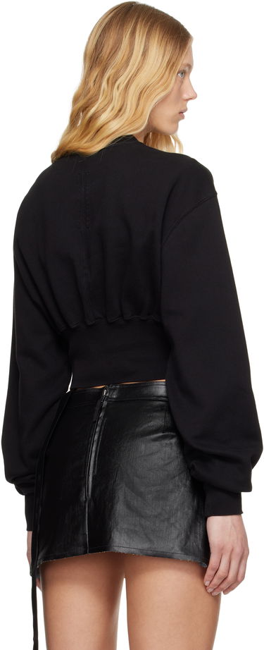 Sweater Rick Owens Rick Owens DRKSHDW Hollywood Tatlin Cropped Sweatshirt Sort | DS01E3225 FP, 2