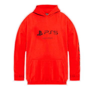 Sweatshirt Balenciaga Playstation Boxy Hoodie Rød | 651799 TKVF4 6552, 0
