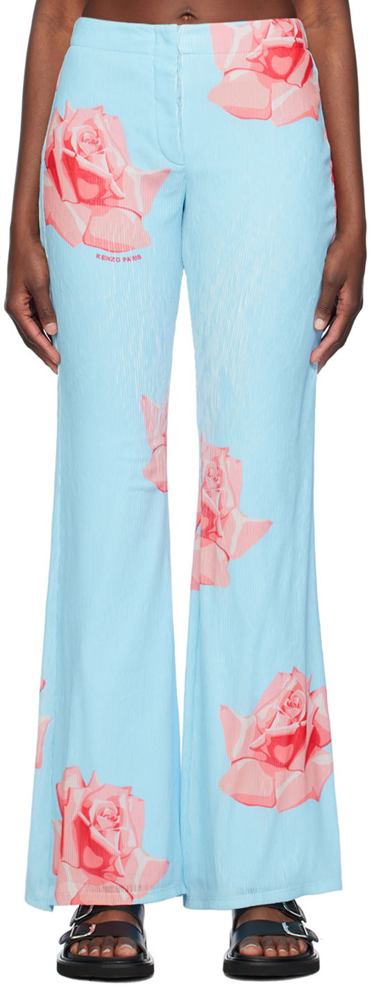 Bukser KENZO Paris Rose Trousers Blå | FE52PA0859E1