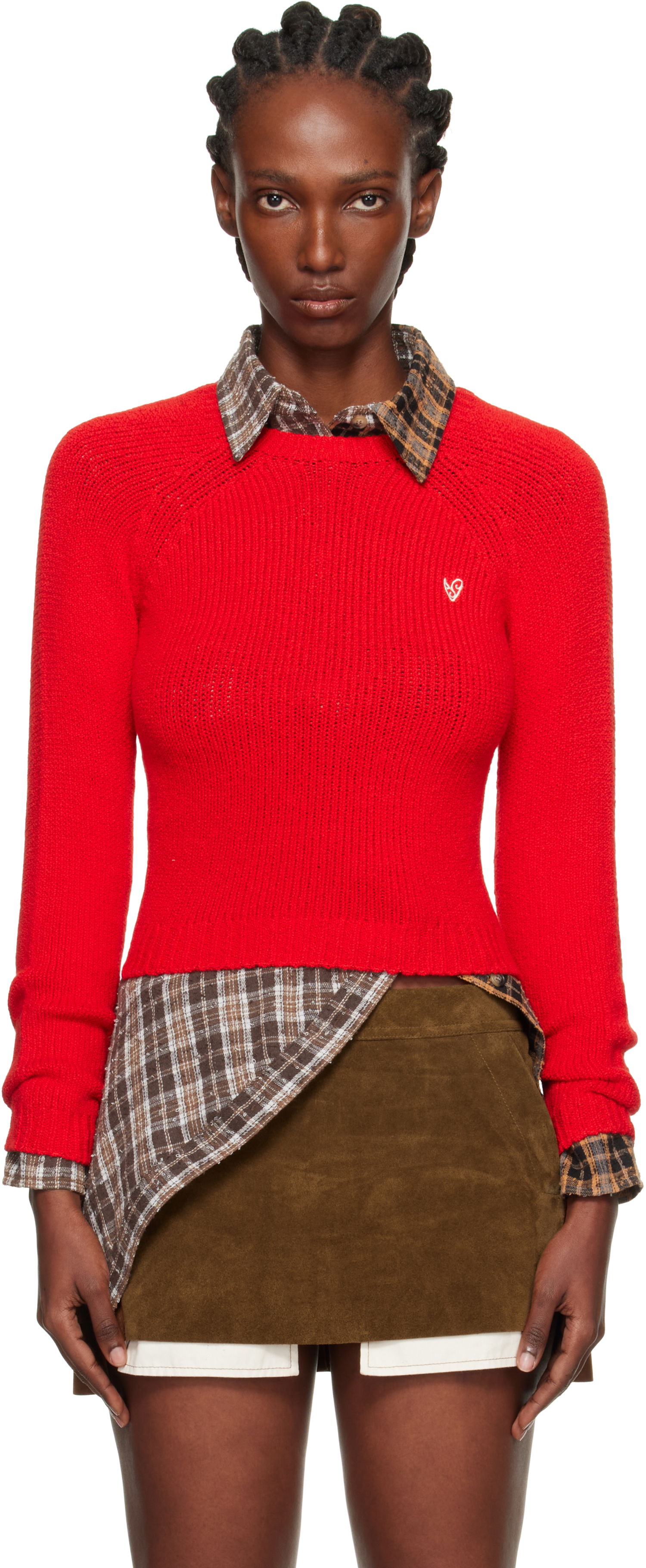 Sweater Acne Studios Acne Studios Cropped Crewneck Sweater Rød | A60597-, 0