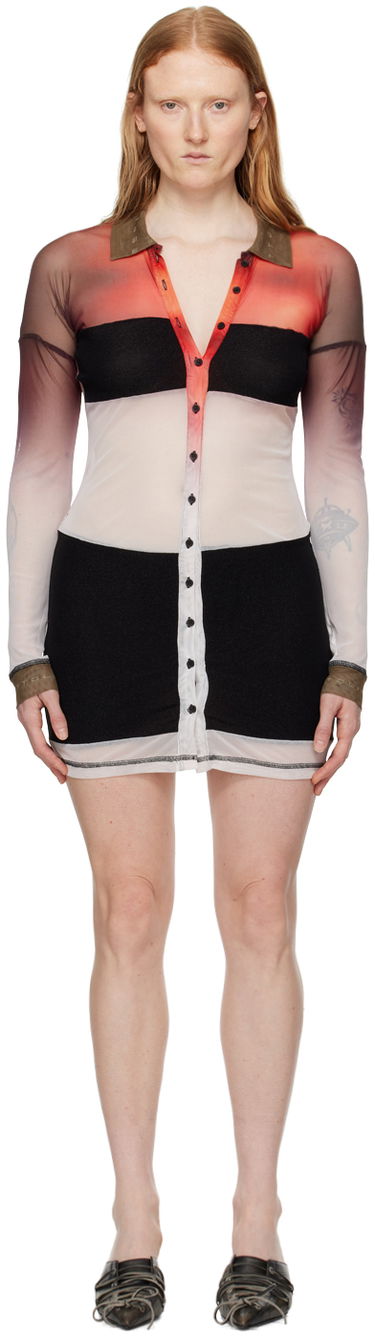 Kjole Ottolinger Ottolinger Semi-Sheer Button-Front Minidress Flerfarvet | 103102, 0