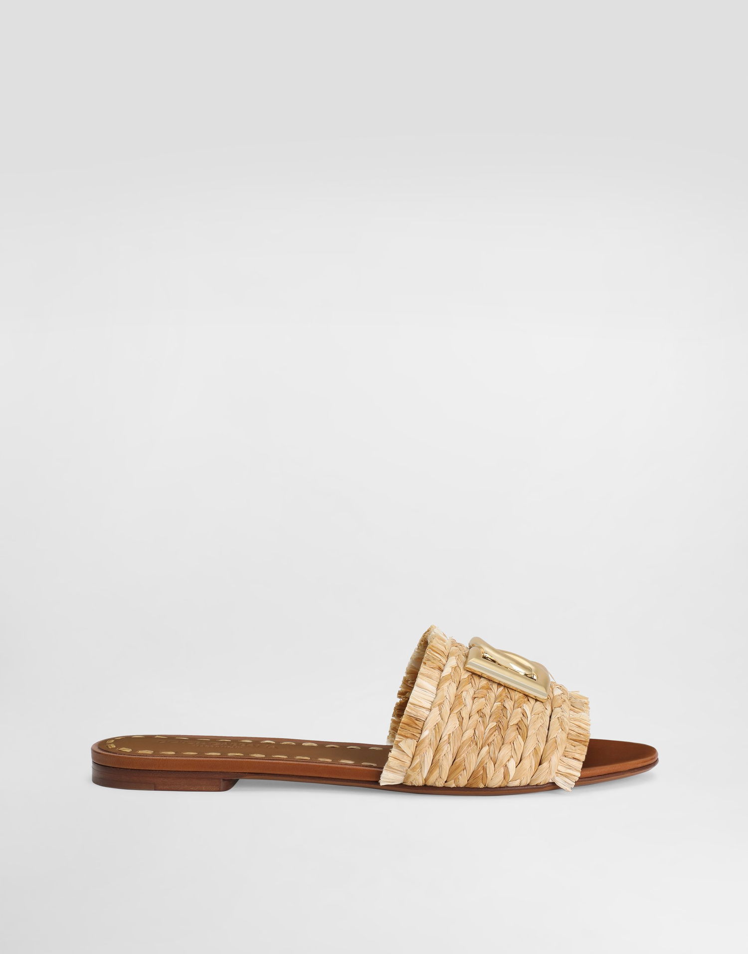 Tilbehør Dolce & Gabbana Dolce & Gabbana Rafia Braided Slippers Beige | CQ0646AN2178B218, 0