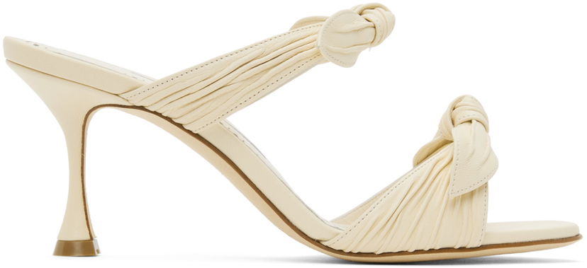 Tilbehør Manolo Blahnik Manolo Blahnik Lollo Knotted Heeled Sandals Hvid | 224-1604