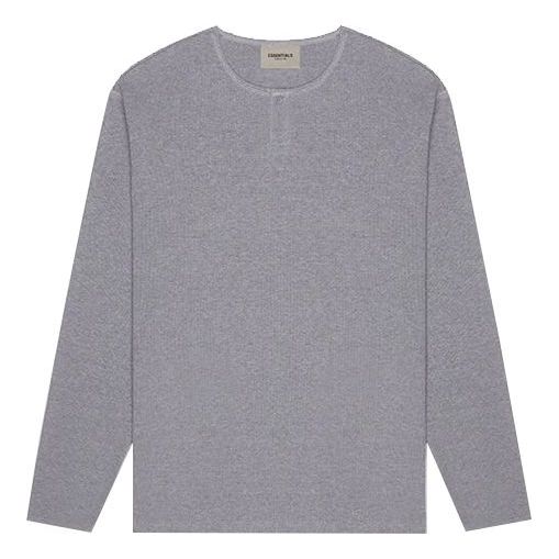 Sweater Fear of God Essentials Long Sleeve Henley Grå | FOG-FW20-179