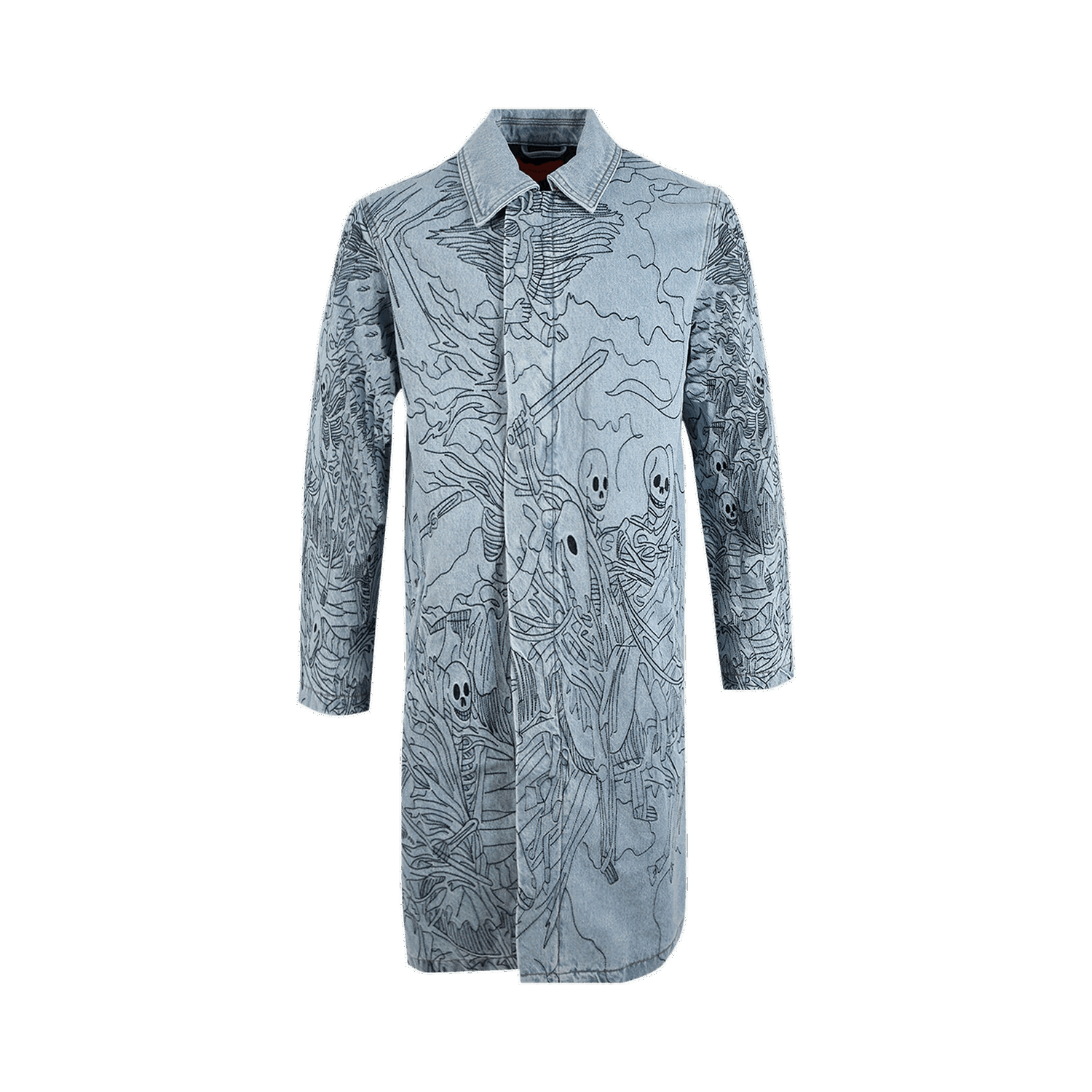 Frakker Who Decides War Denim Four Horsemen Trenchcoat Turkis | 2637 1SS220307DFHT SKY, 0