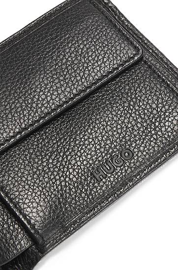 Tegnebog BOSS HUGO Grained Leather Wallet with Contrast Logo Sort | 50536039, 1