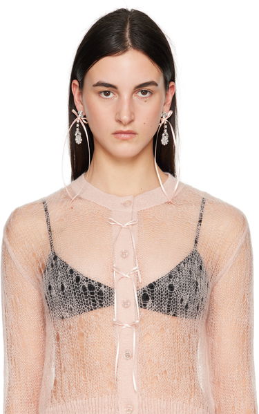 Øreringe Simone Rocha Simone Rocha Victorian Bow Ribbon Drip Earrings Lyserød | ERG526 0903, 2