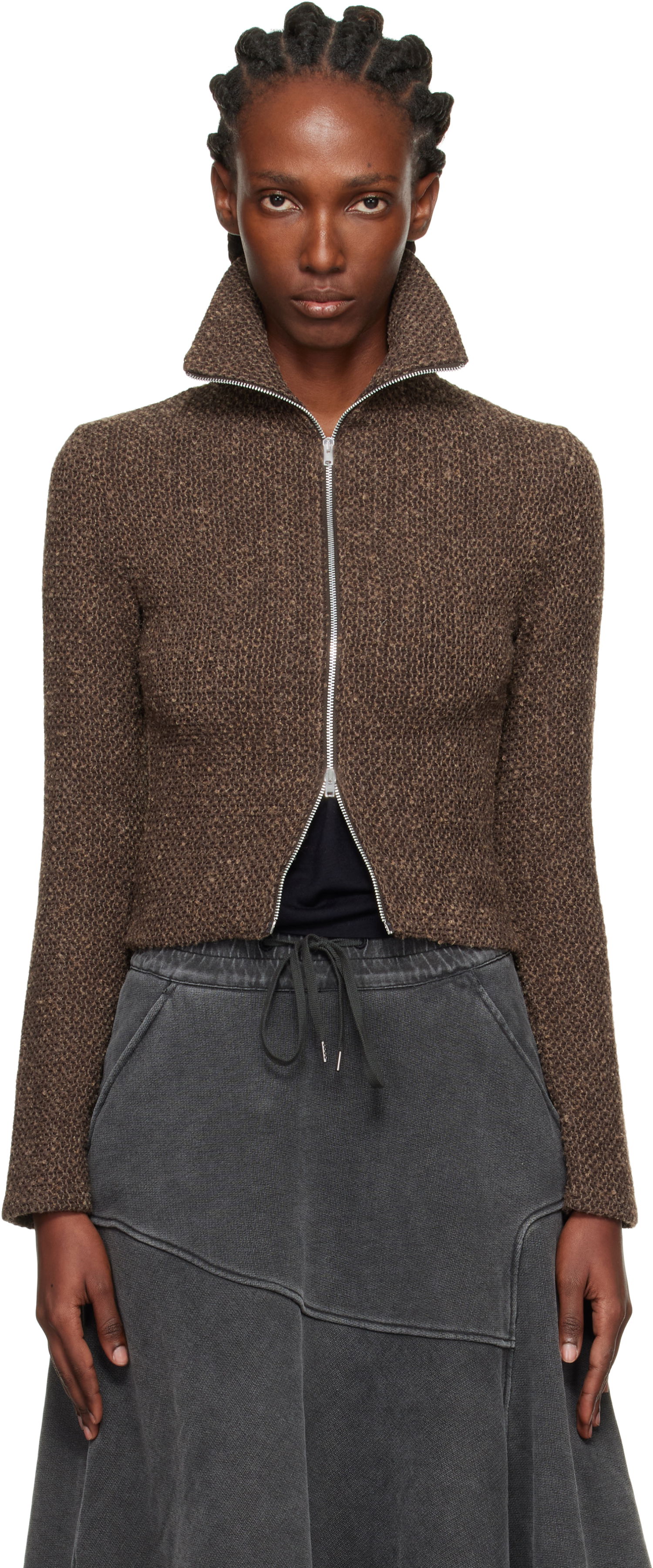 Jakke OUR LEGACY Our Legacy Slim Zip Long Sleeve Jacket Brun | W4256SB, 0