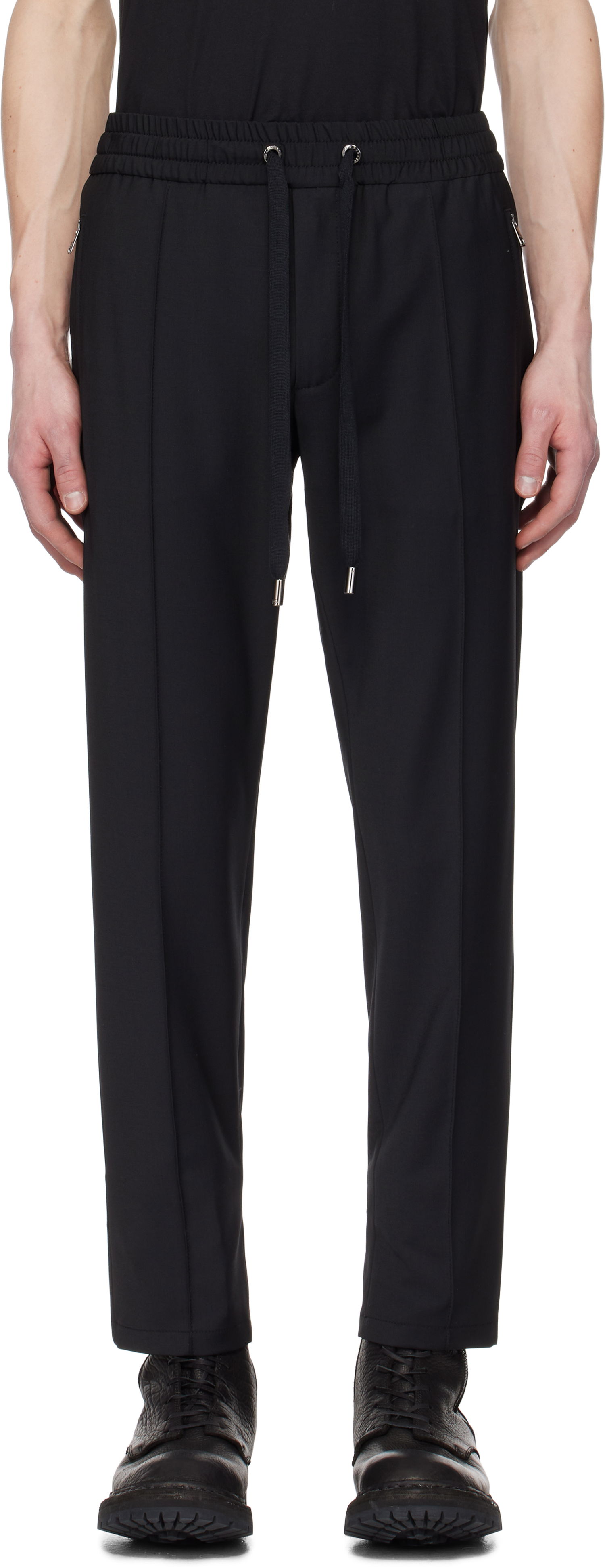 Joggingbukser Dolce & Gabbana Dolce&Gabbana Tela Lana Track Pants Sort | GYACETFURK8, 0