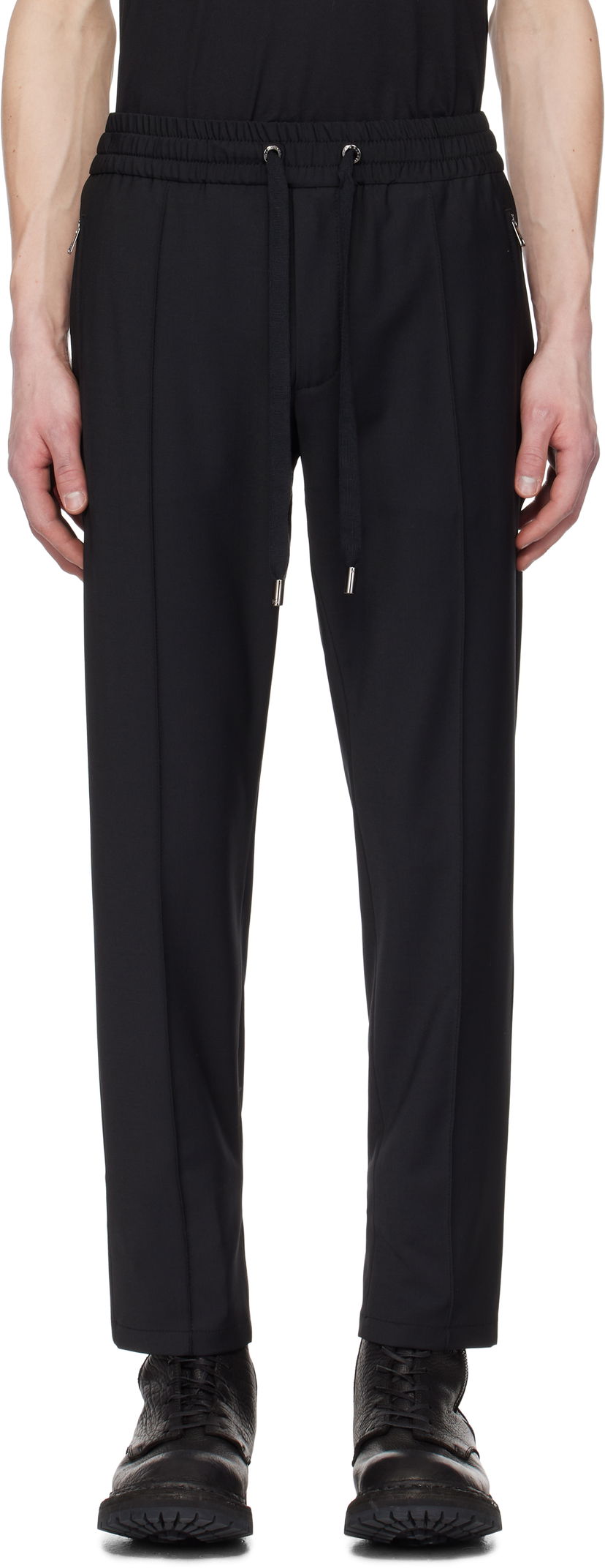 Joggingbukser Dolce & Gabbana Dolce&Gabbana Tela Lana Track Pants Sort | GYACETFURK8