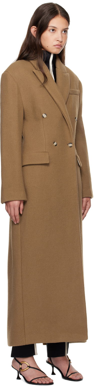 Frakker Nanushka Nanushka Ferris Double-Breasted Long Coat Brun | NW24FWOW40076, 1