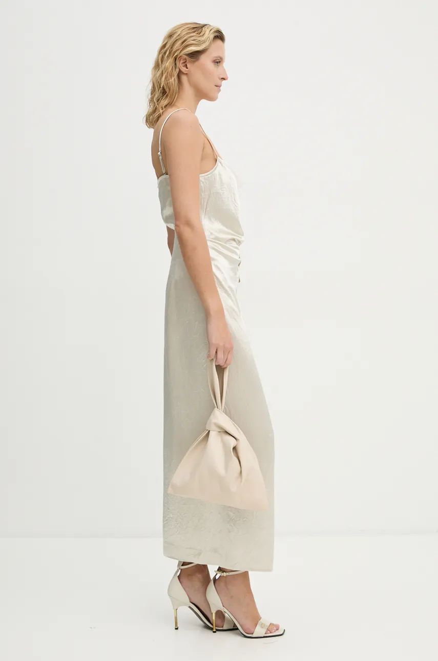 Kjole Nanushka Cowl Neck Satin Maxi Dress Hvid | NW24PFBS13171, 1
