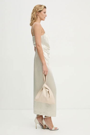 Kjole Nanushka Cowl Neck Satin Maxi Dress Hvid | NW24PFBS13171, 1