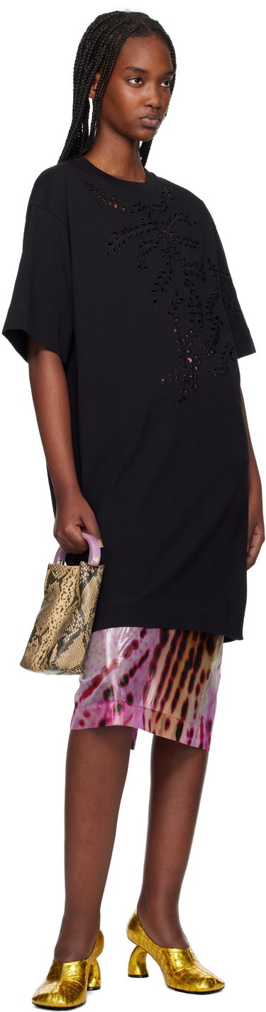 T-shirt Dries Van Noten Dries Van Noten Embroidered T-Shirt Minidress Sort | 251-011151-1603, 3