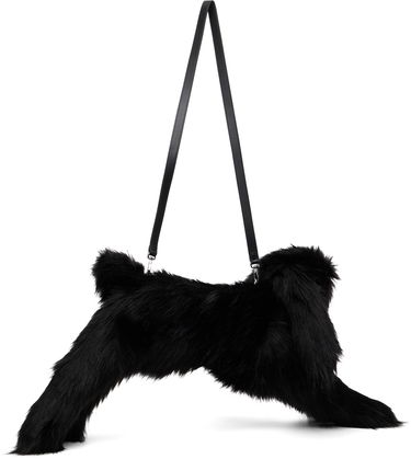 Skuldertaske Simone Rocha Simone Rocha Faux Fur Hare Crossbody Bag Sort | BAG197B 0815, 1