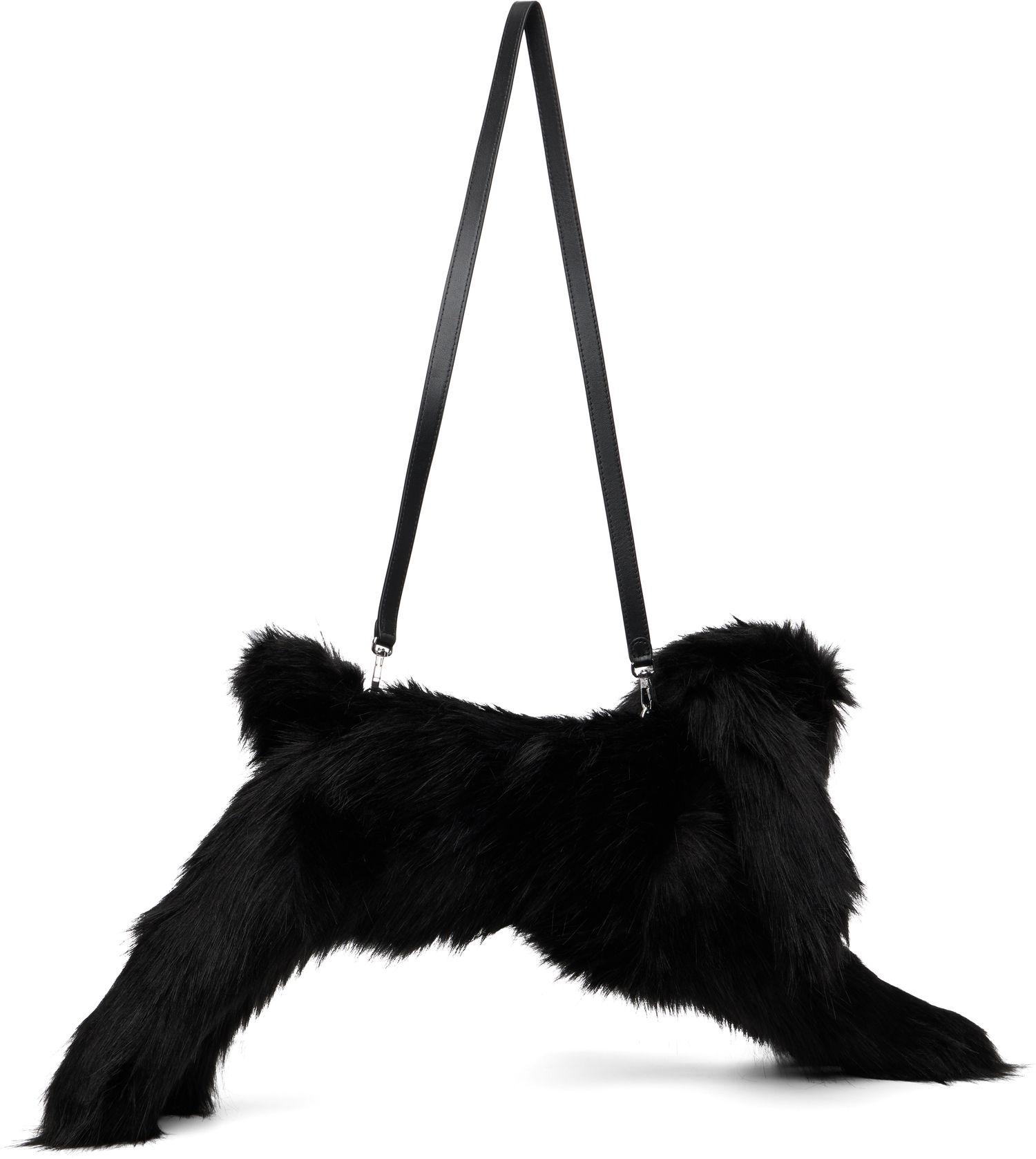 Skuldertaske Simone Rocha Simone Rocha Faux Fur Hare Crossbody Bag Sort | BAG197B 0815, 1