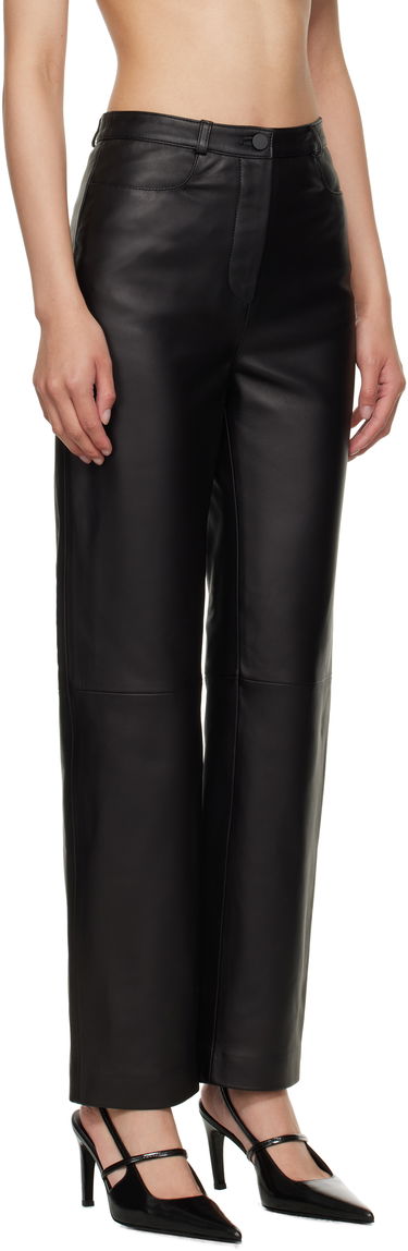 Bukser Loulou de Saison Cobe Paneled Straight-Leg Leather Pants Sort | COBE, 1