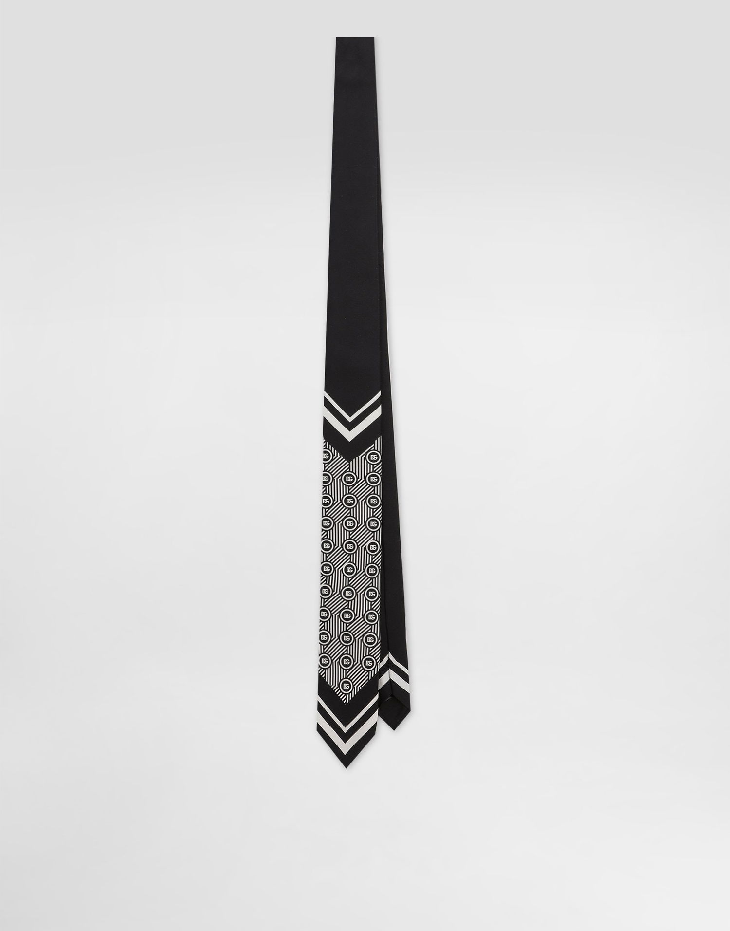 Bælter Dolce & Gabbana Dolce & Gabbana Micro-Design and Logo Twill Tie Sort | GT149EG0WV5HH8RN, 0