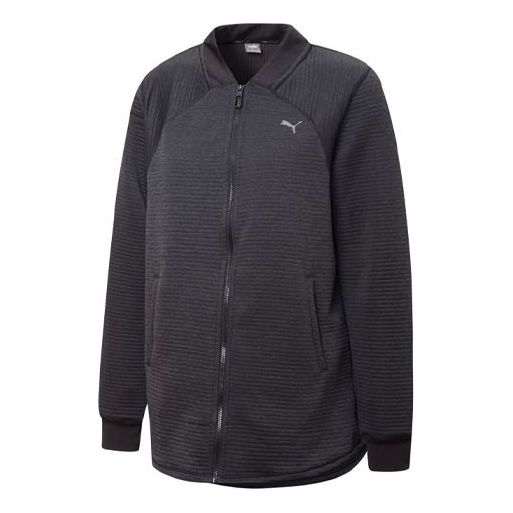 Bomberjakke Puma Studio Textured Knit Jacket Sort | 520994-01