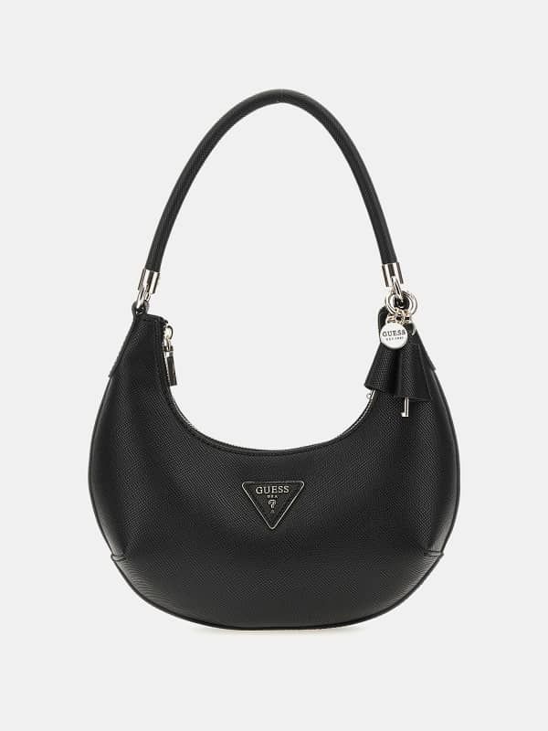 Skuldertaske GUESS Gizele Saffiano Hobo Bag Sort | HWVG9195010, 0