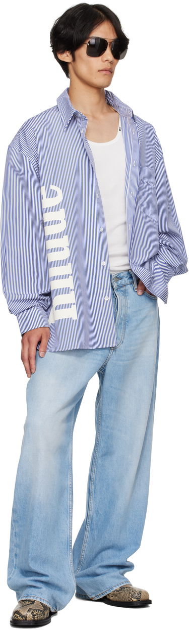 Skjorte Rhude Rhude Side Logo Long Sleeve Shirt Blå | RHPF25SR10012, 3