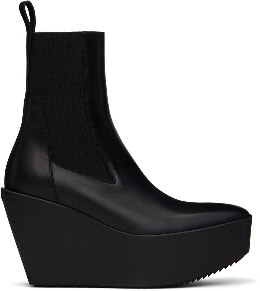 Tøj Rick Owens Rick Owens Hollywood Sliver Platform Beatle Boots Sort | RP01E7851 LOO