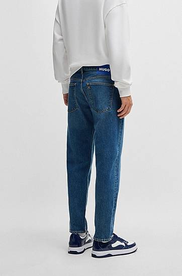 Jeans BOSS Tapered-Fit Stretch Denim Jeans Blå | 50511506, 1