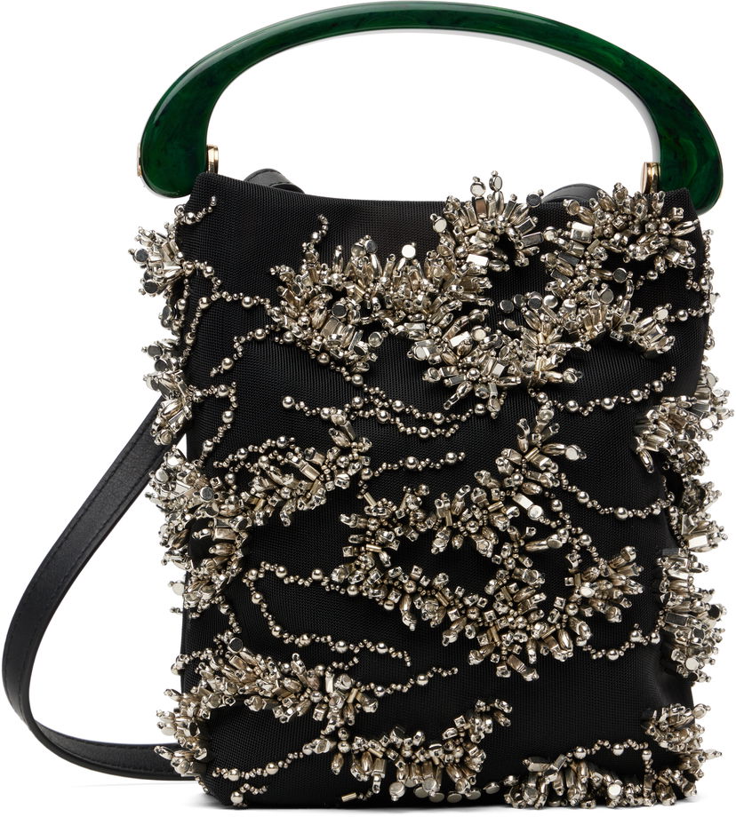 Håndtaske Dries Van Noten Dries Van Noten Beaded Mesh Handbag Sort | 251-011522-695