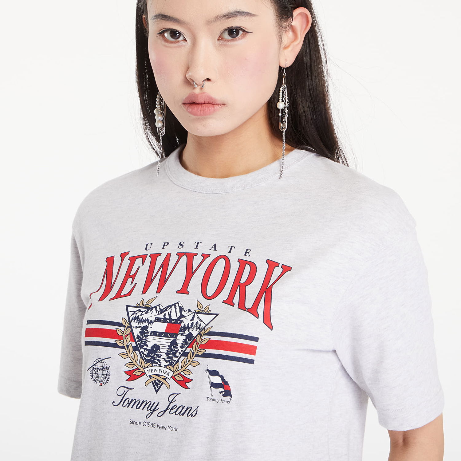 T-shirt Tommy Hilfiger Prep Explorer Relaxed Fit T-Shirt Silver Grey Heather Hvid | DW0DW18410 P08, 1