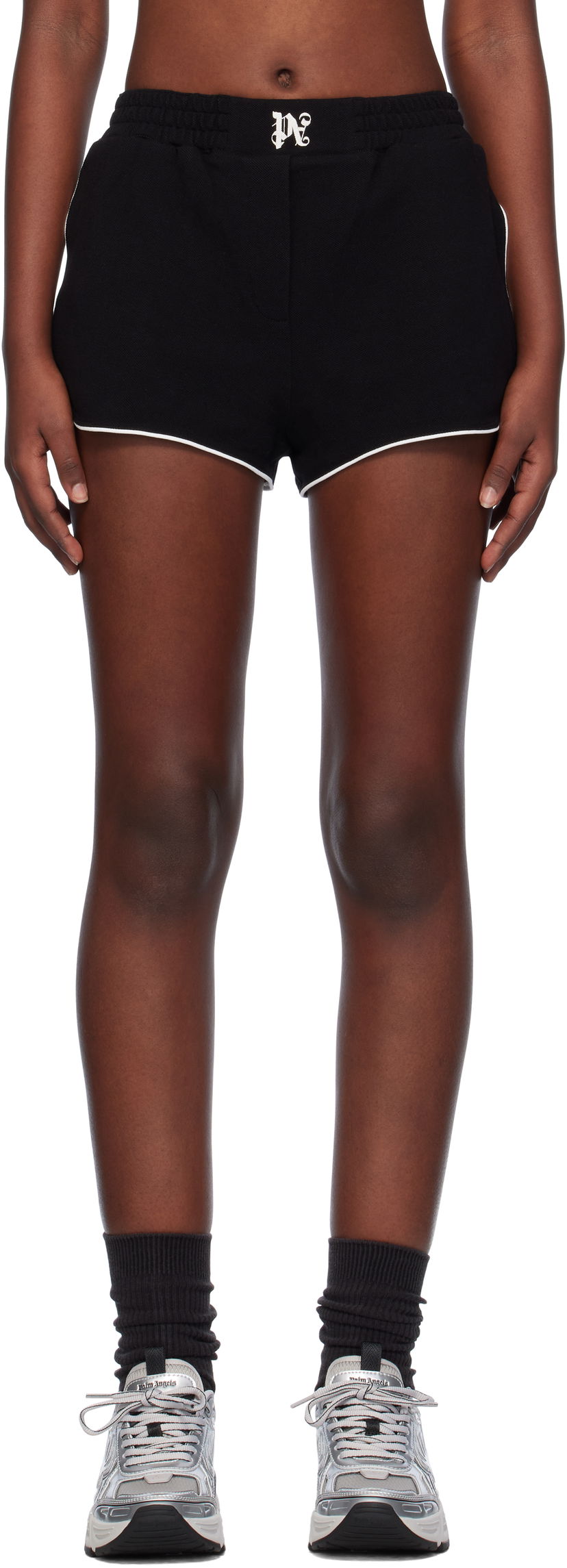 Shorts Palm Angels Monogram Boxer Shorts Sort | PWCB049F24FAB0011003