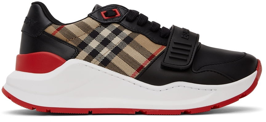 Sneakers og sko Burberry Leather Vintage Check Sneakers 'Black' Sort | 8038184, 0