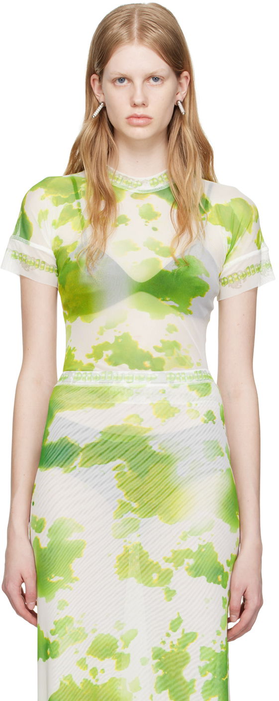 T-shirt Ottolinger Ottolinger Exclusive Tie-Dye Mesh T-Shirt Grøn | 100117