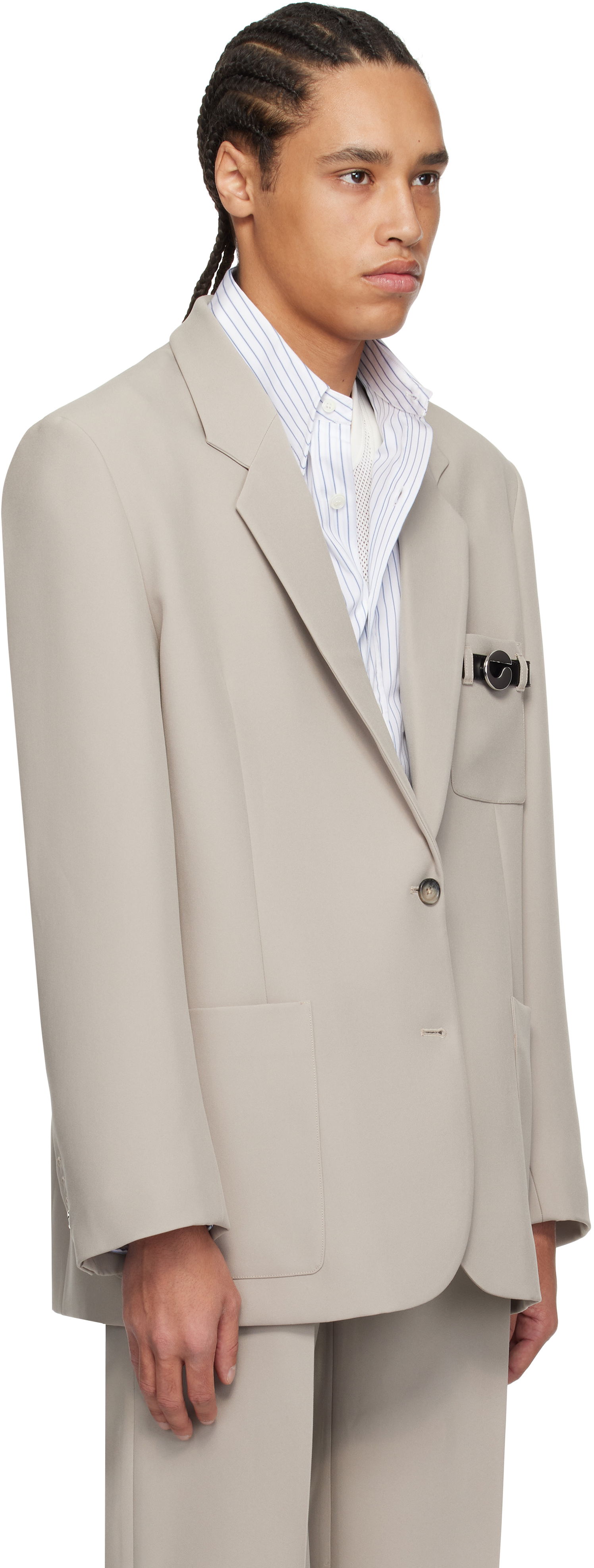 Jakke Coperni Coperni Tailored Blazer with Belted Pocket Beige | COPV69F3004MEN, 1