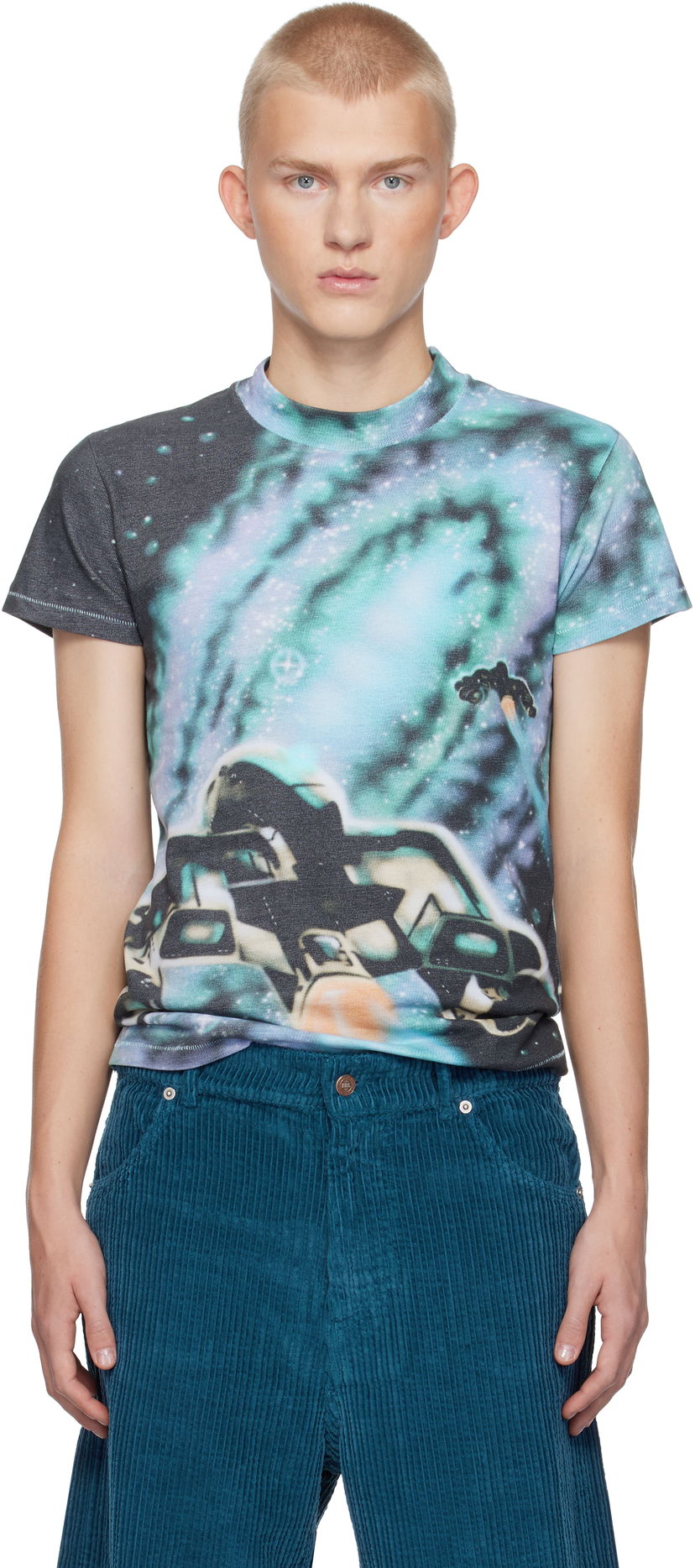T-shirt ERL ERL Space Graphic T-Shirt Blå | ERL09T003