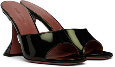 Sneakers og sko Amina Muaddi Lupita Slipper Heeled Sandals Grøn | LUPITA SLIPPER MIRROR, 3