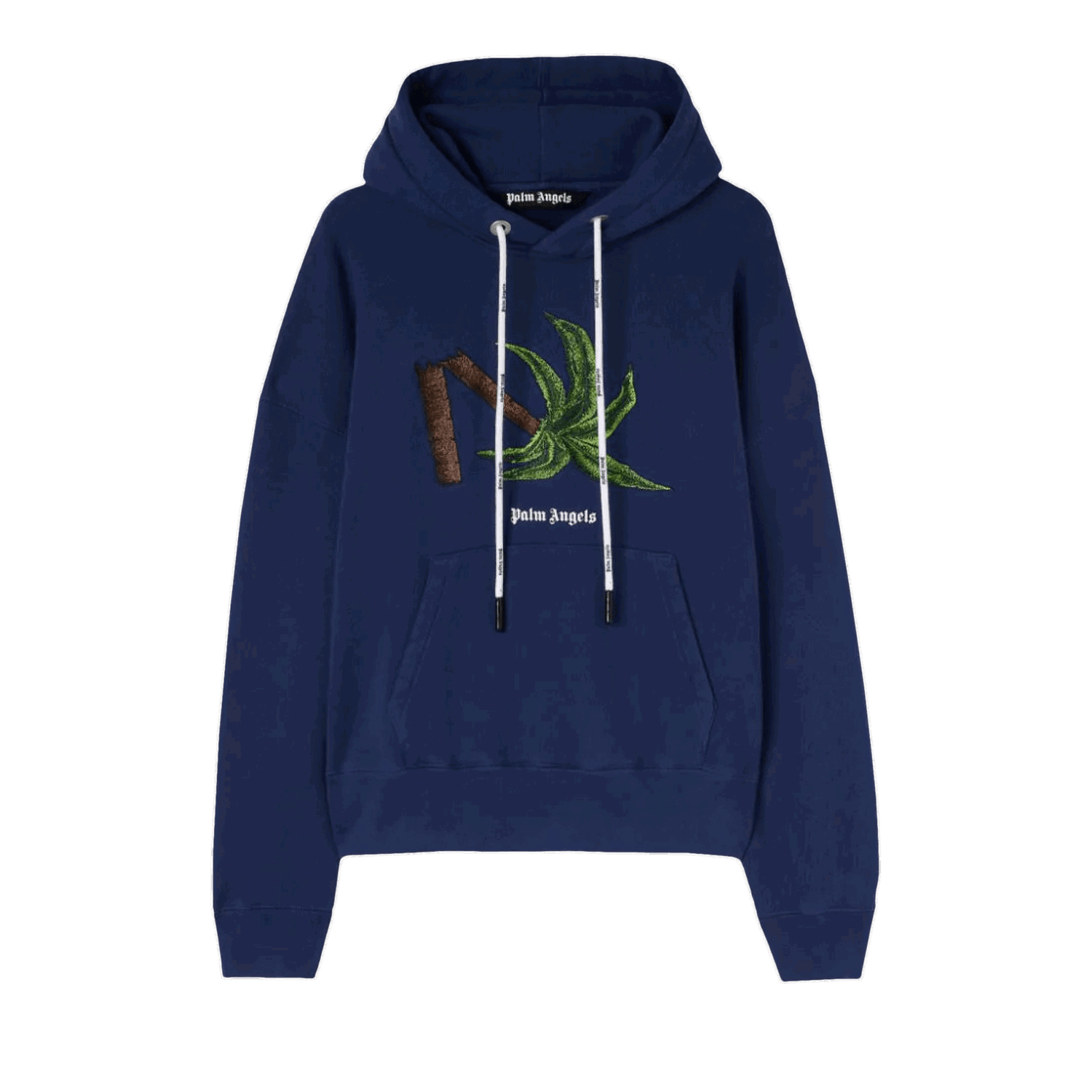 Sweatshirt Palm Angels Broken Palm Hoodie Mørkeblå | PMBB058S22FLE0174655, 0